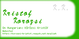 kristof korozsi business card