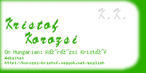 kristof korozsi business card